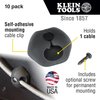 Klein Tools Self-Adhesive Cable Mounting Clips, 1 Slot (10-Pack) 450-400